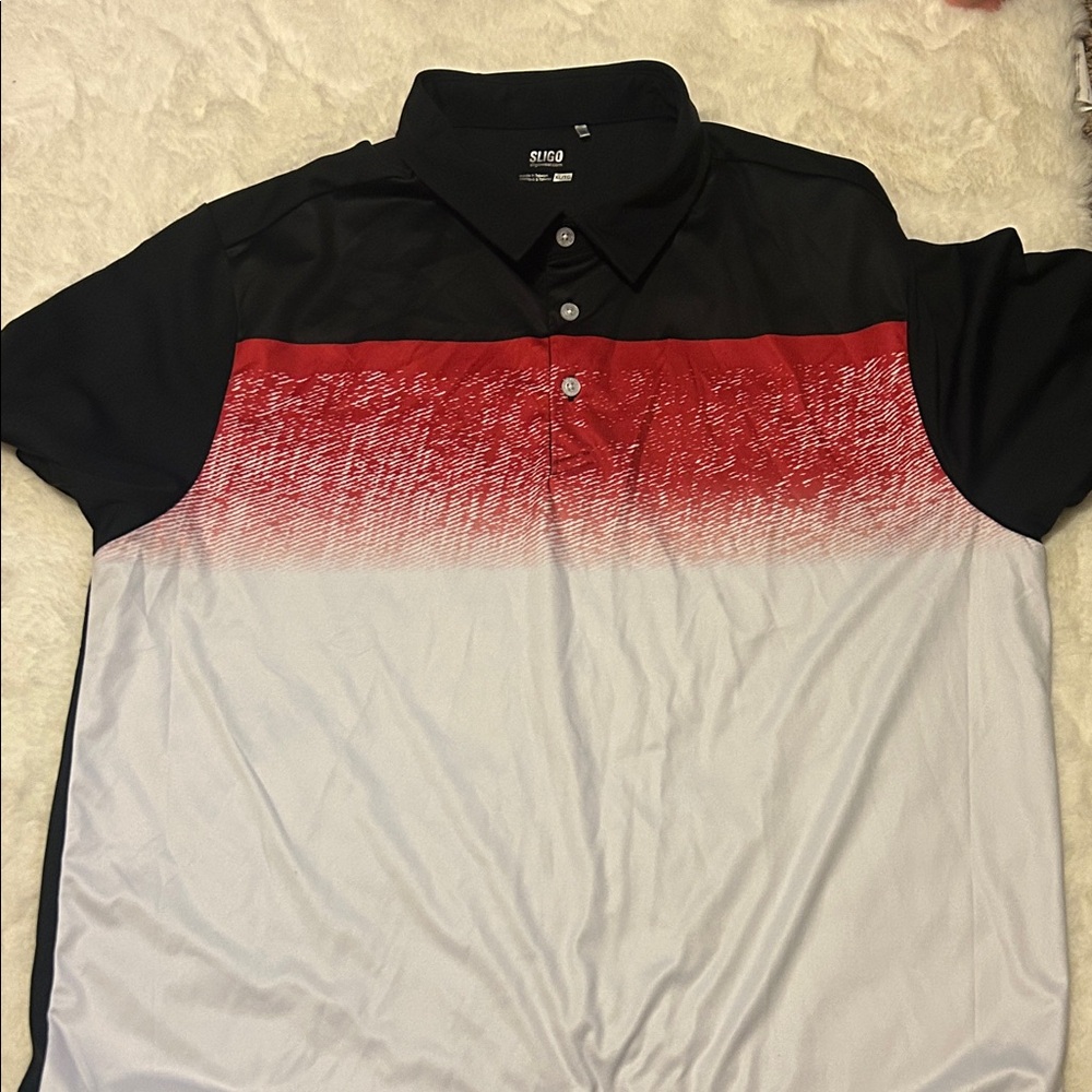 SND Black and Red Ombre Polo Shirt